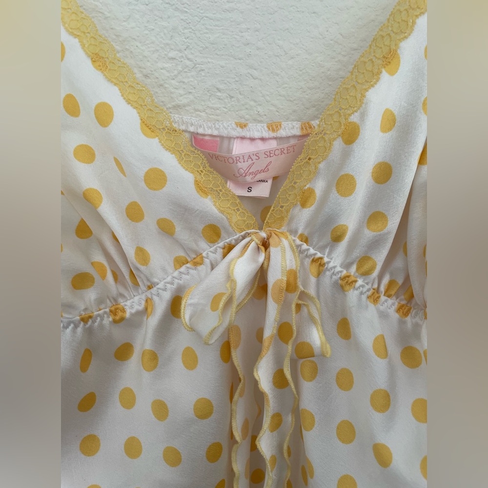 Vintage yellow polka dot Victorias Secret slip dress